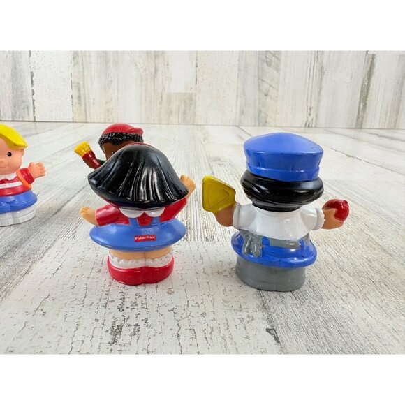 Fisher-Price Little People Figures Lot 6 Teacher Student Crossing Guard Backpack - Picture 5 of 8